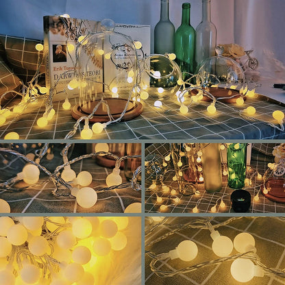13M Ball LED String Lights Outdoor Ball Chain Lights Garland Lamps Bulb Fairy Lights Party Home Wedding Garden Christmas Decor Ezkrea