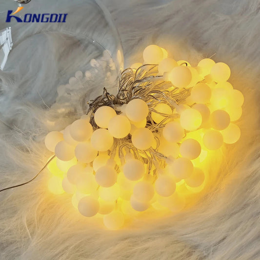 13M Ball LED String Lights Outdoor Ball Chain Lights Garland Lamps Bulb Fairy Lights Party Home Wedding Garden Christmas Decor Ezkrea