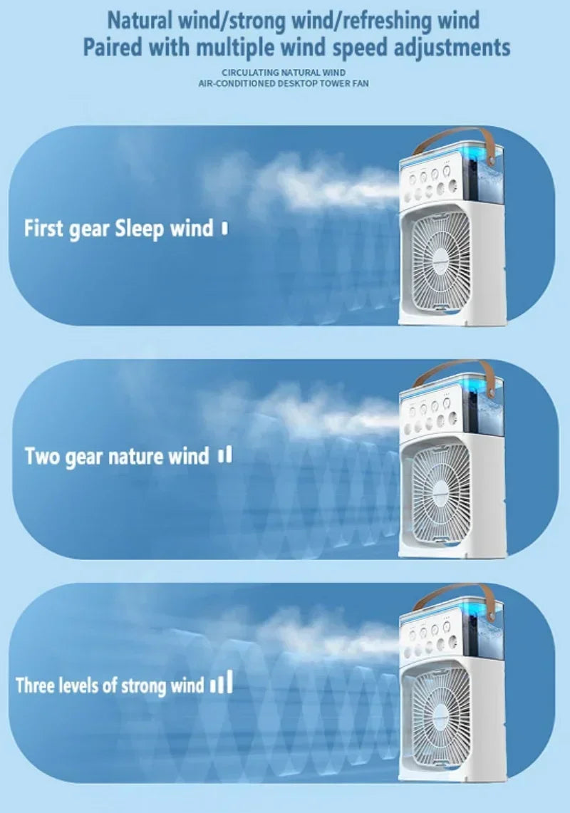 Portable Air Cooler Fan – Mini Air Conditioner, Humidifier & LED Night Light for Home & Office Use Ezkrea