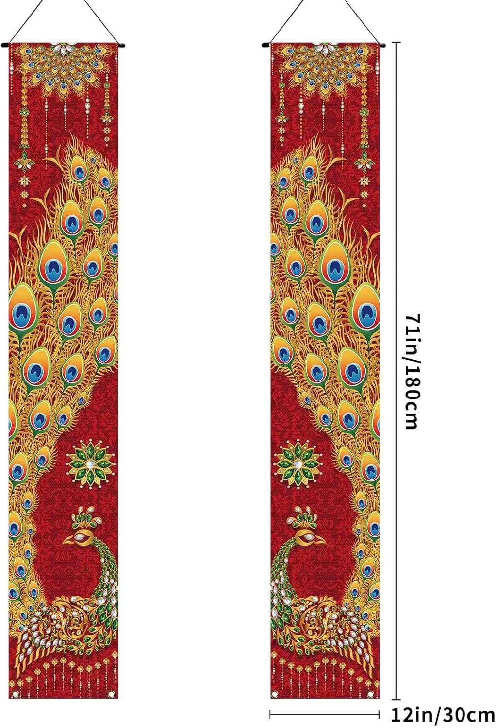 VIKAMA Diwali Festival Happy Gateway Banner Indian Diwali Festival Peacock Front Porch Welcome Sign Party Decorative Items Ezkrea