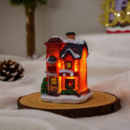 1~6pcs LED Night Light Christmas Ornaments 2025 Luminous Castle Snow House Sculpture Xmas Decoration for Home New Year Navidad Ezkrea