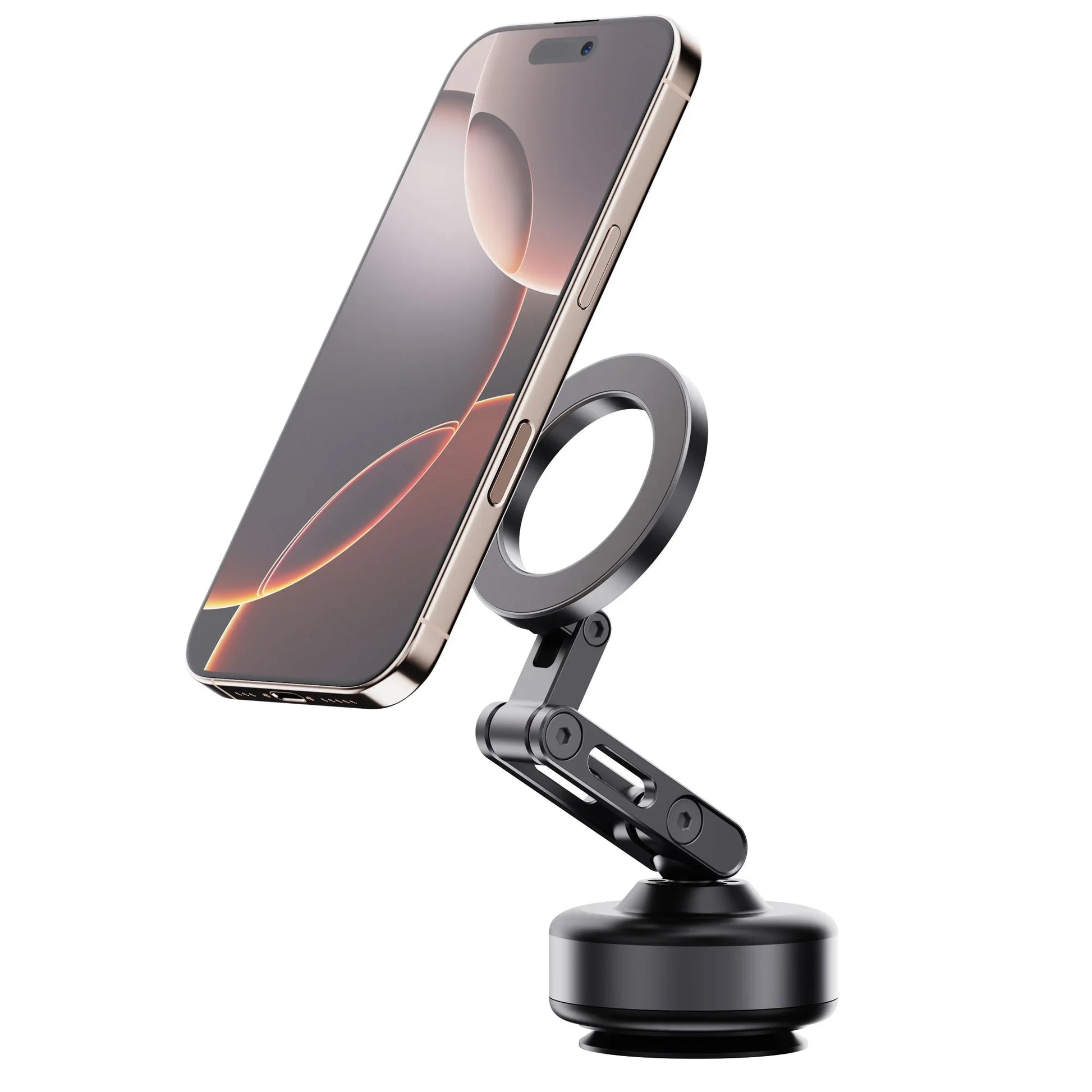Magnetic Vacuum Adsorption Car Mount – 360° Rotatable Foldable Aluminum Alloy Phone Holder for Smartphones Ezkrea