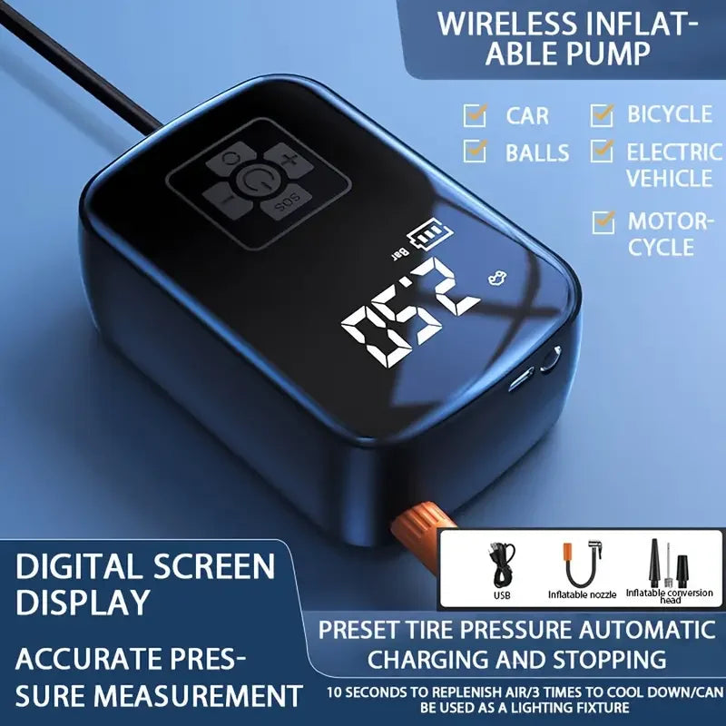 Wireless Electric Tire Inflator with Digital Display