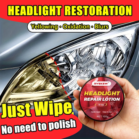 Car Headlight Restoration Polishing Kits Headlamp Scratch Remover Repair Cleaning Paste Remove Oxidation Headlight Polish Liquid Ezkrea