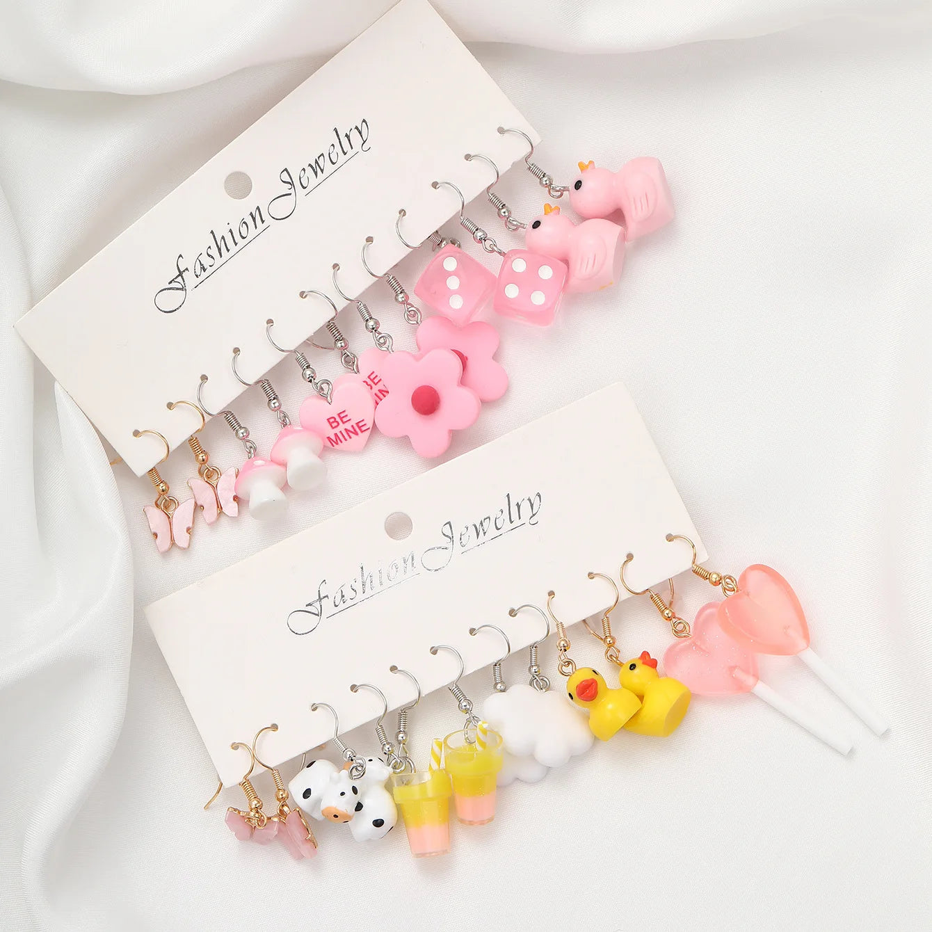 Fashion Sweet Fruit Drink Earrings Set for Women Cute Cartoon Food Ice Cream Donut Funny Resin Earrings Party Jewelry Gift New Ezkrea