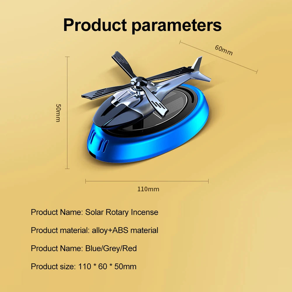 Solar-Powered Car Air Freshener – Rotating Aircraft Design with Essential Oils Ezkrea