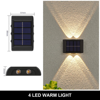LED Solar Wall Lamp Outdoor Waterproof Up & Down Light for Garden Fence Decoration Ezkrea