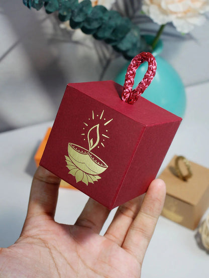 Diwali Indian Festival Candy Box, Lantern Festival, Drive Away Darkness with Light Festival Candy Box, Square Box Ezkrea