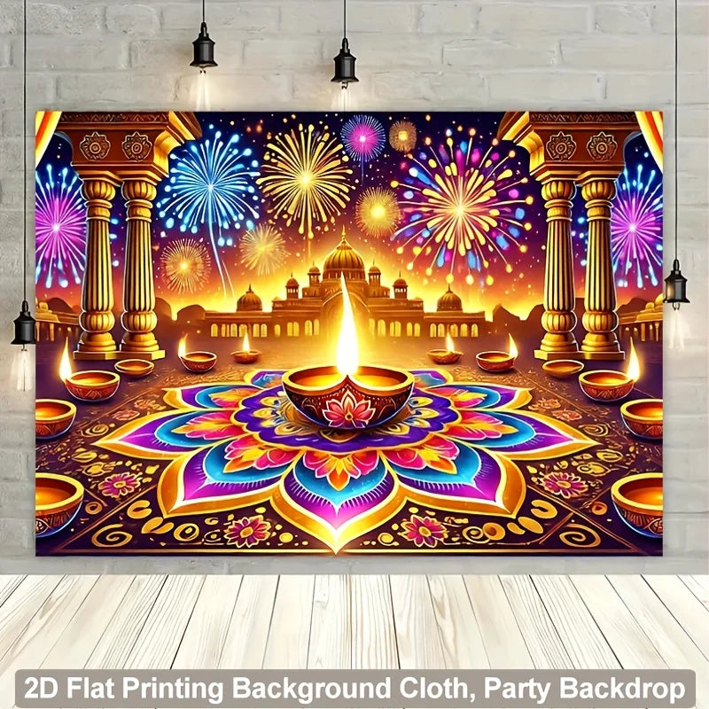 "Diwali Festival Polyester Tapestry Multi-Size Wall Art for Home Decor Indian Mandala Design Gift" Ezkrea