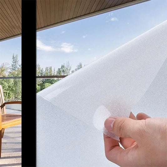 Frosted Window Privacy Film – No Glue Static Cling, Non-Adhesive Sun Blocking & Heat Control for Bathroom/Office/Glass Doors Ezkrea