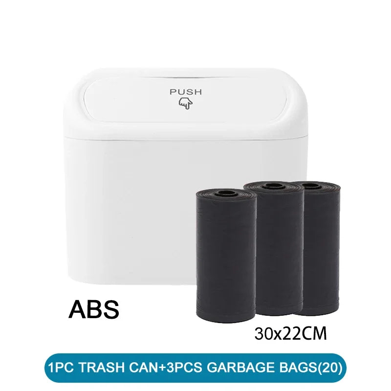 Trash Can for Car with Lid – Leak-Proof Mini Bin with 60/300 Bags | Compact Car Garbage Holder & Organizer Accessory Ezkrea