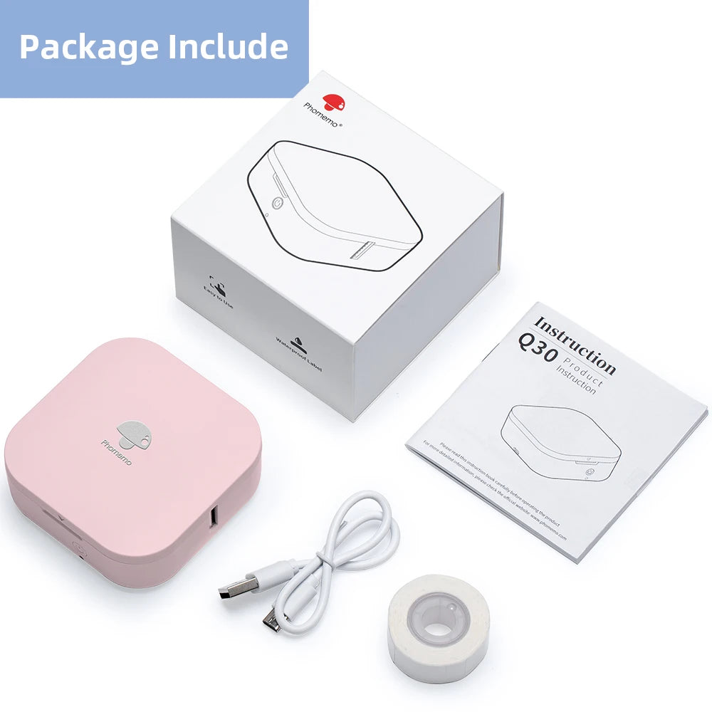 Phomemo Q30 Thermal Printer – Mini Wireless Label Maker with Portable Sticker Printing & Various Label Paper Ezkrea