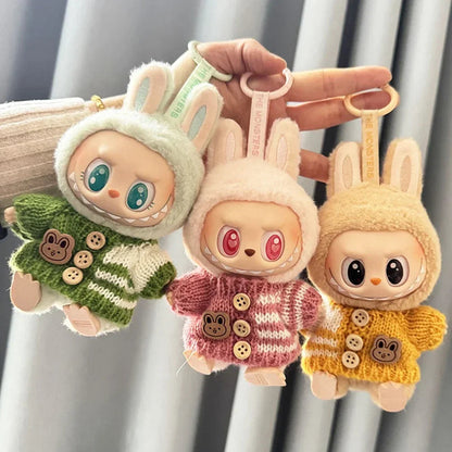 For 15-17 cm v1v2 Labubu Clothes outfit Labubu Sitting Party Bear Label Scarf Hat Bag Dolls Accessories Cute Decoration Ezkrea
