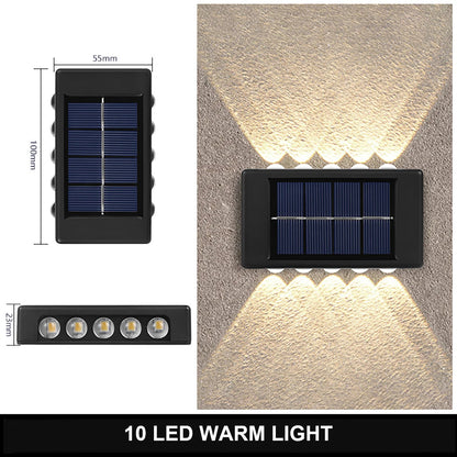 LED Solar Wall Lamp Outdoor Waterproof Up & Down Light for Garden Fence Decoration Ezkrea