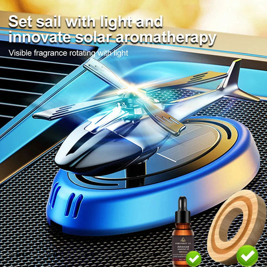 Solar-Powered Car Air Freshener – Rotating Aircraft Design with Essential Oils Ezkrea