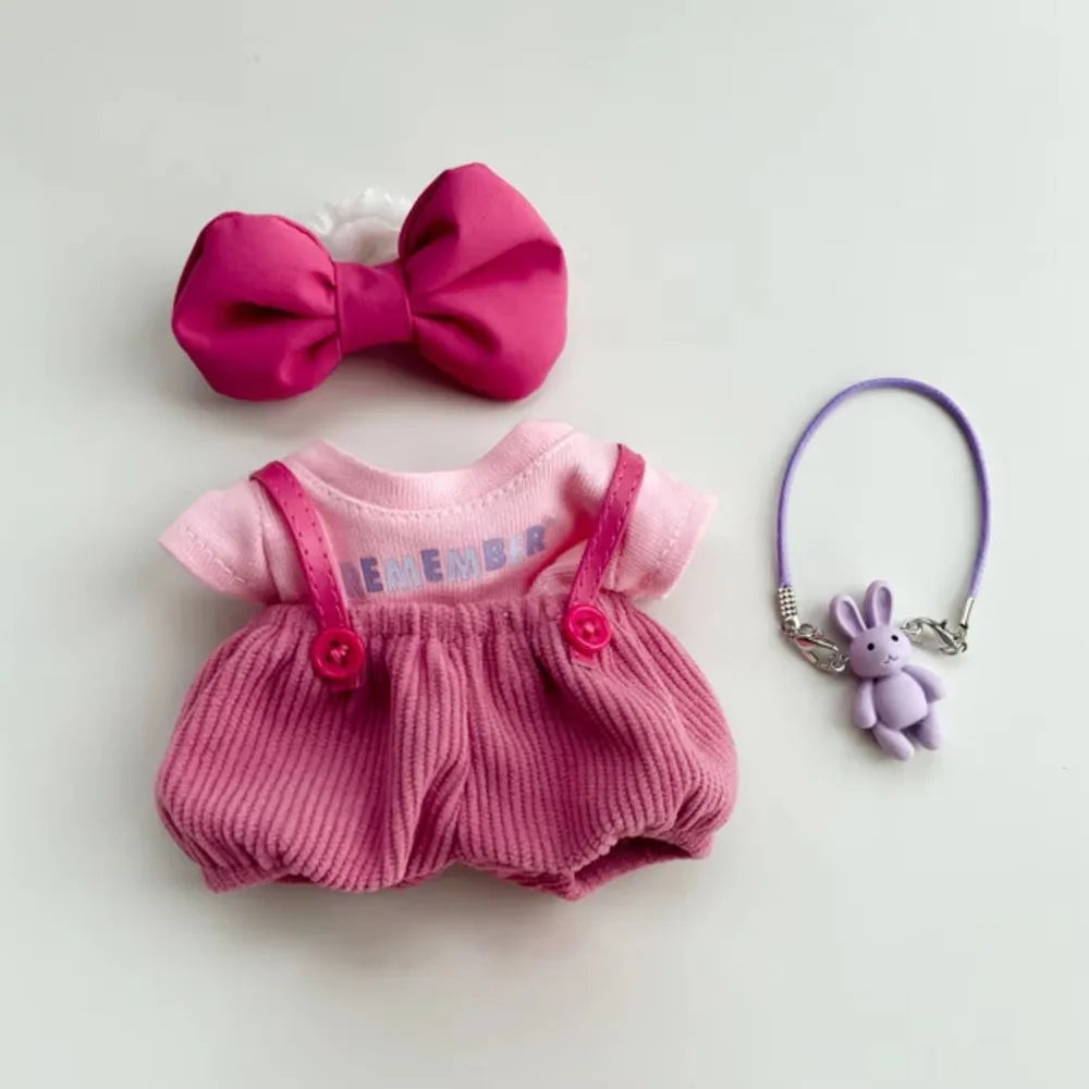 17cm labubu clothes outfit Plush doll clothes Macaron Cute Clothing DIY Kid Gift  Dog Clothes Hair accessories v1 v2 clothes Ezkrea