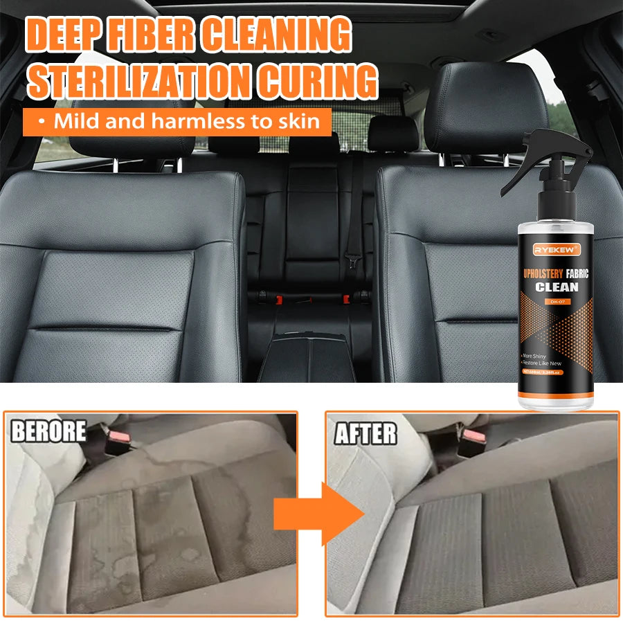 Car Interior Cleaner Leather Fabric Roof Cleaning Washing-Free Safety Belt Cleaner Powerful Stain Removal Auto Detailing Ezkrea