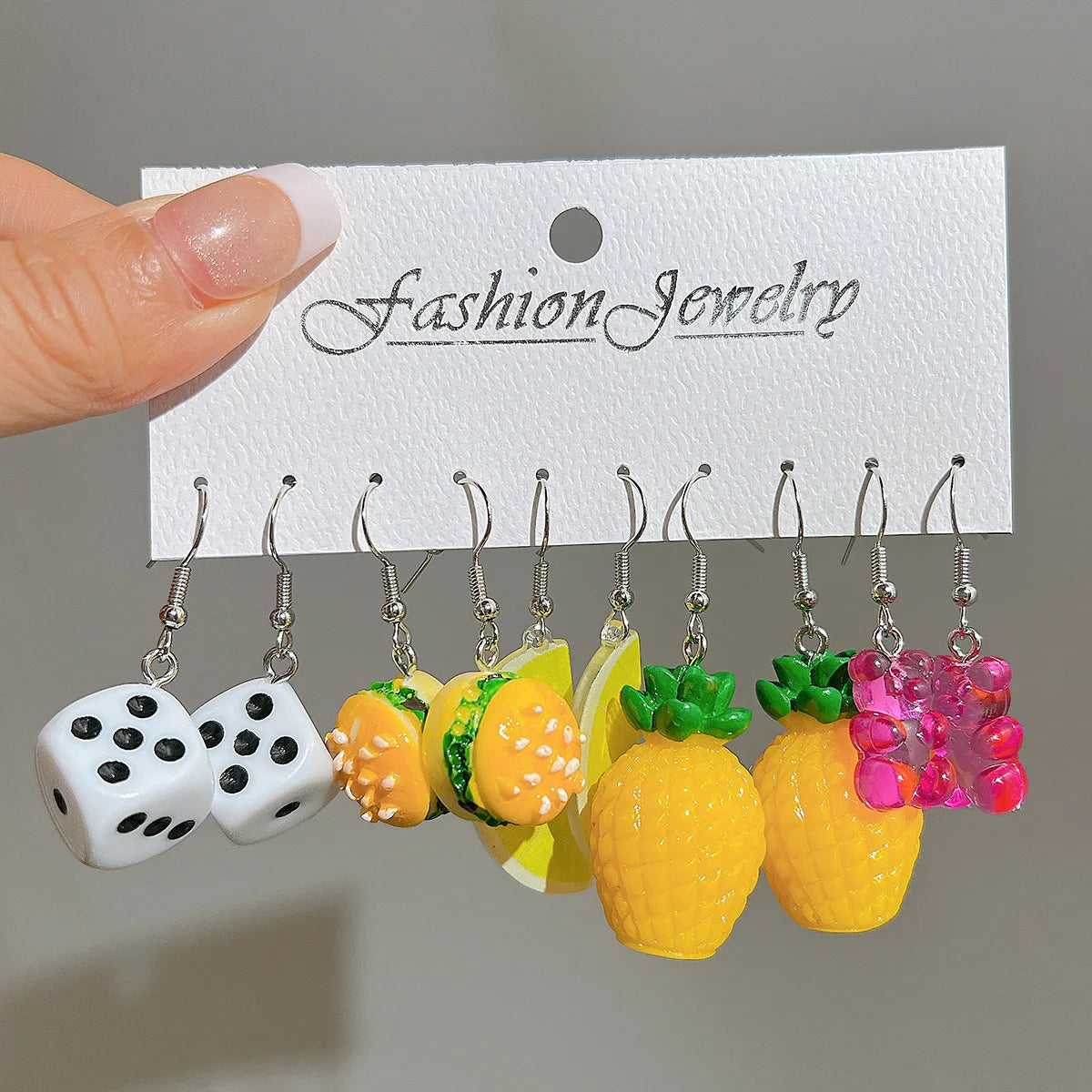 Fashion Sweet Fruit Drink Earrings Set for Women Cute Cartoon Food Ice Cream Donut Funny Resin Earrings Party Jewelry Gift New Ezkrea