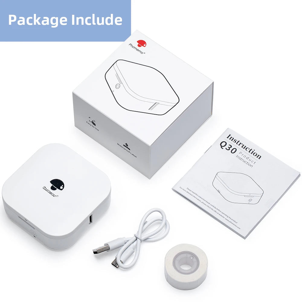 Phomemo Q30 Thermal Printer – Mini Wireless Label Maker with Portable Sticker Printing & Various Label Paper Ezkrea