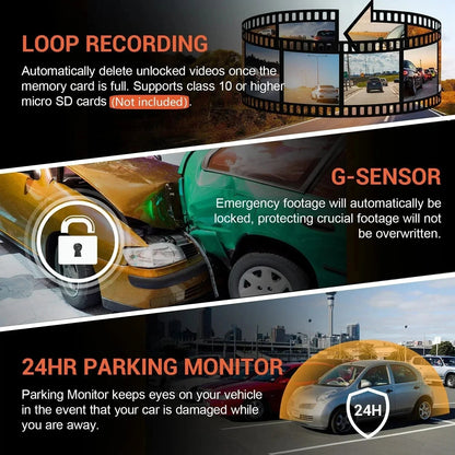1080P WIFI Dual camera Dash Cam for cars,Front And Inside,car camera with IR Night Vision,Loop Recording,wide angle Car DVR Came Ezkrea