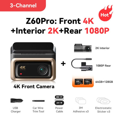 2025 New DDPAI Z60 Pro 4K Dash Cam Auto Dashcam Front and Rear GPS Car Camera for SONY Sensor WiFi ADAS 4G DVR Video Recorder Ezkrea