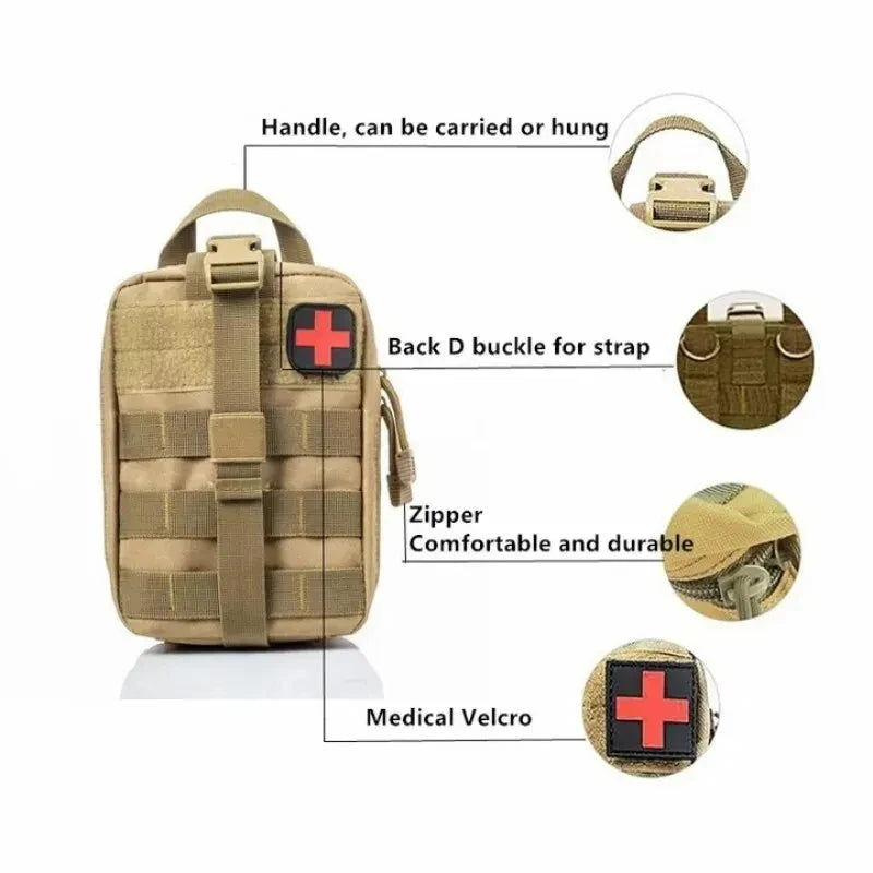 Tactical First Aid Kit Medical Bag – Emergency Outdoor Hunting, Car & Camping Survival EDC Pouch Organizer Ezkrea