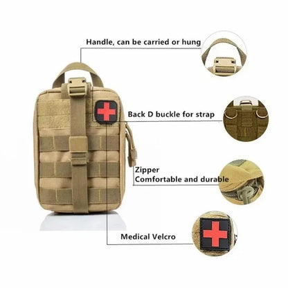 Tactical First Aid Kit Medical Bag – Emergency Outdoor Hunting, Car & Camping Survival EDC Pouch Organizer Ezkrea