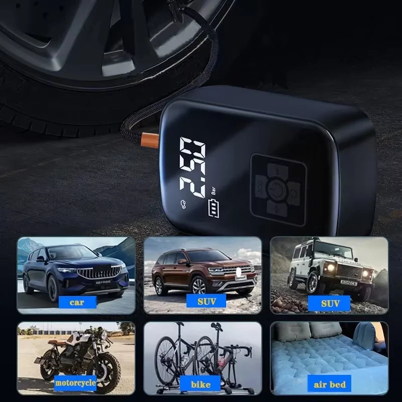 Best Electric Air Pump for Car – Digital Tyre Inflator with Auto Stop, LED Light & Accurate Air Pressure for Car Tires EZKrea.com