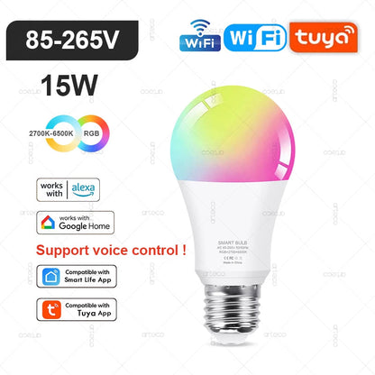 Tuya Smart LED Bulb E27/E14/GU10 | RGB+W WiFi Zigbee Bluetooth Ezkrea
