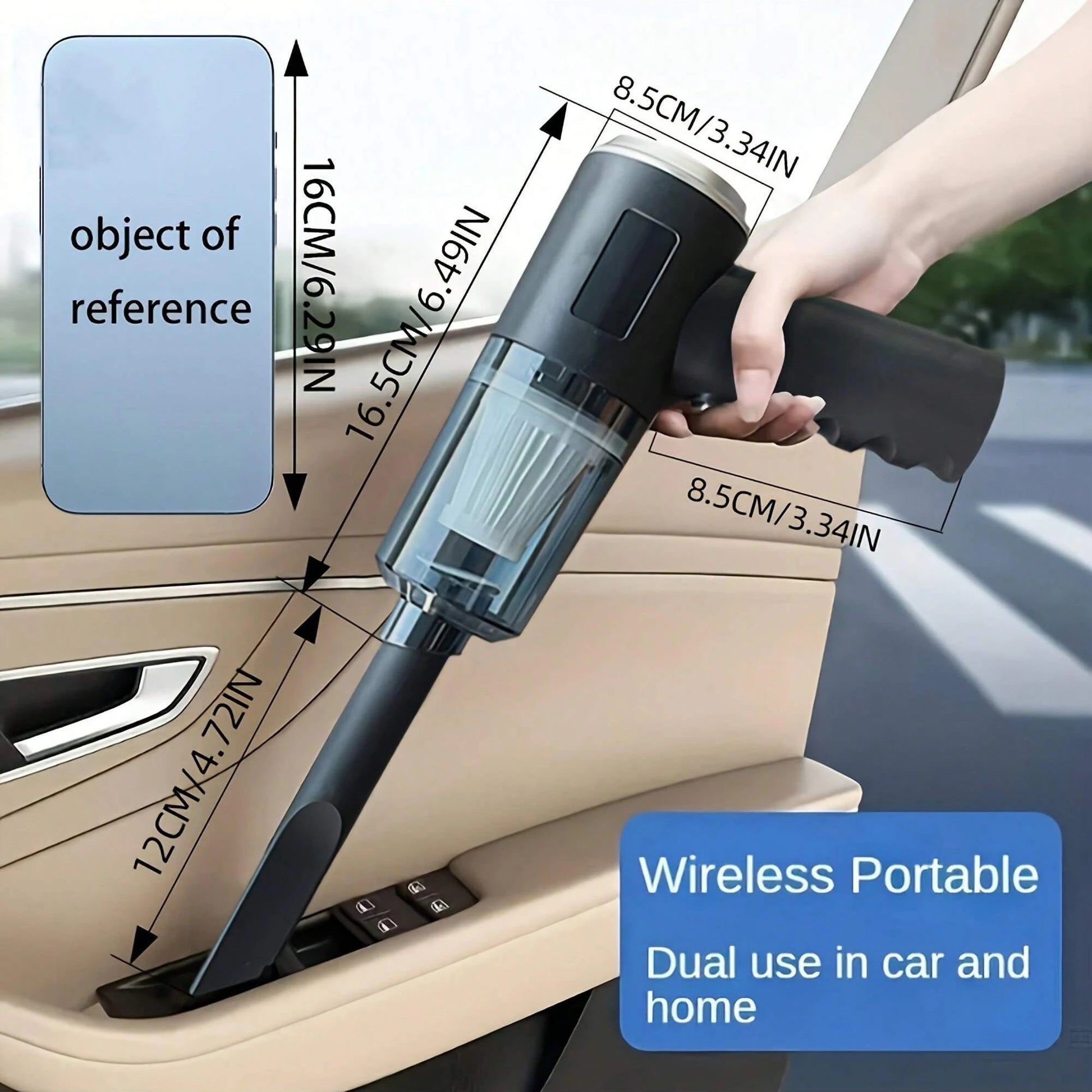 3-in-1 Mini Vacuum Cleaner – USB Rechargeable Suction & Blower for Car & Home Use Ezkrea