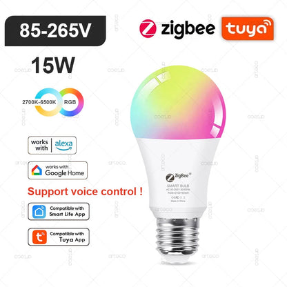 Tuya Smart LED Bulb E27/E14/GU10 | RGB+W WiFi Zigbee Bluetooth Ezkrea