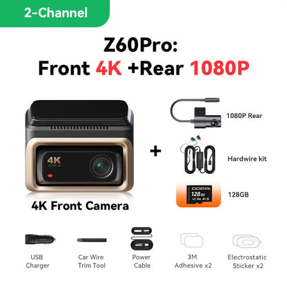 2025 New DDPAI Z60 Pro 4K Dash Cam Auto Dashcam Front and Rear GPS Car Camera for SONY Sensor WiFi ADAS 4G DVR Video Recorder Ezkrea