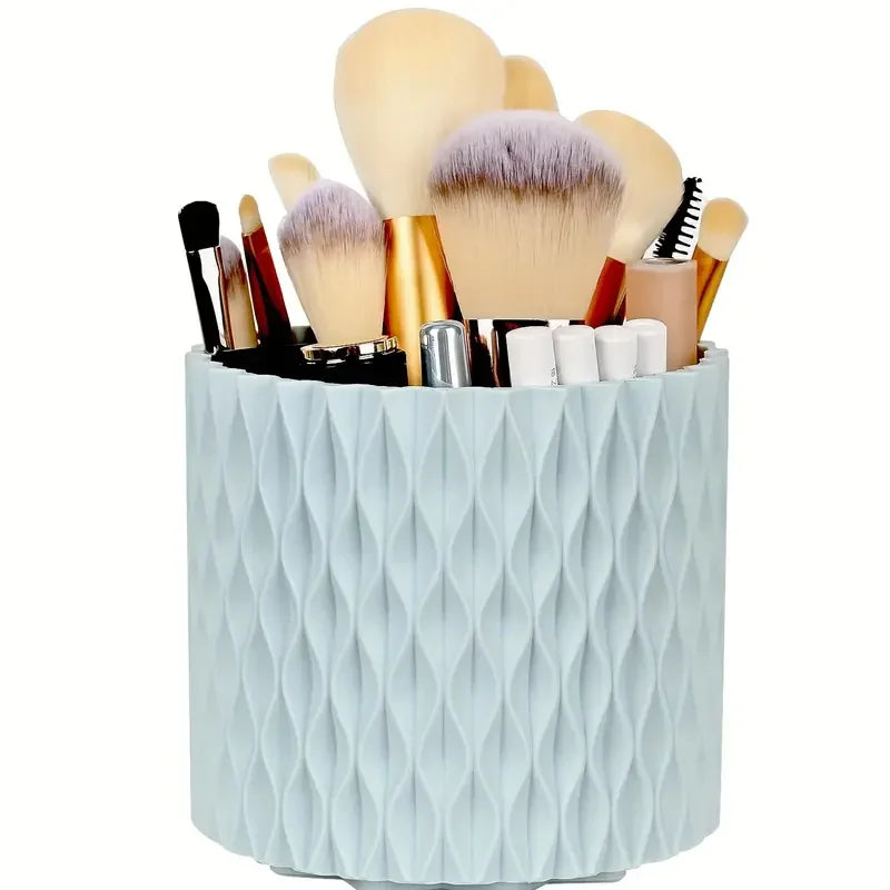 Rotating Makeup Brush Holder 360° – 5 Slot Cosmetic Organizer for Vanity, Desk & Bathroom Storage Ezkrea