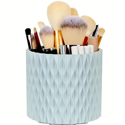 Rotating Makeup Brush Holder 360° – 5 Slot Cosmetic Organizer for Vanity, Desk & Bathroom Storage Ezkrea