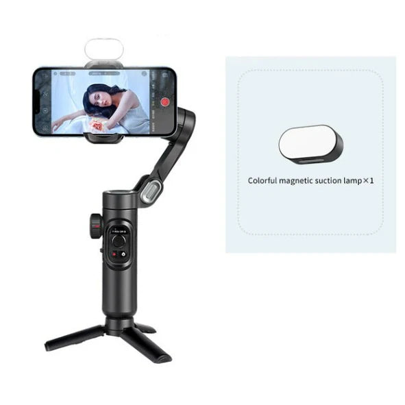 Smart XE 3-Axis Gimbal Stabilizer w/ Fill Light – Face Tracking, Vlogging & TikTok Ready for iPhone & Android Smartphones Ezkrea