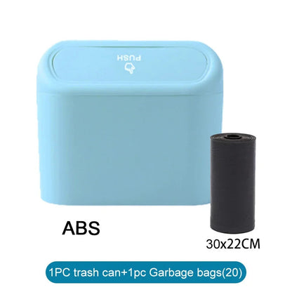 Trash Can for Car with Lid – Leak-Proof Mini Bin with 60/300 Bags | Compact Car Garbage Holder & Organizer Accessory Ezkrea