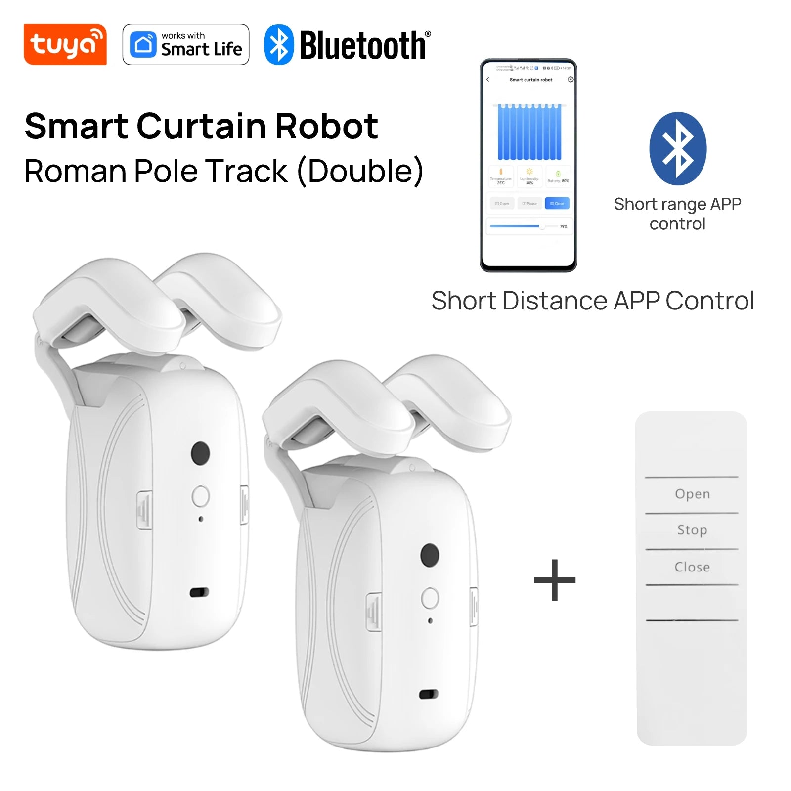 Tuya Smart Curtain Robot | Roman Rod Bluetooth Motor for Smart Home Tuya Automation Ezkrea