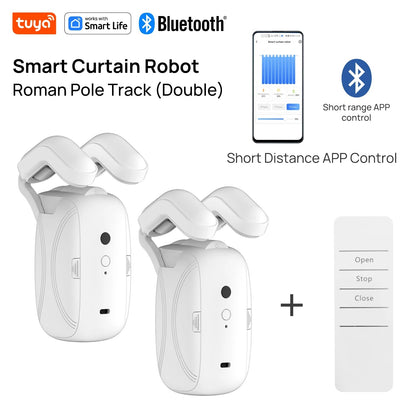 Tuya Smart Curtain Robot | Roman Rod Bluetooth Motor for Smart Home Tuya Automation Ezkrea