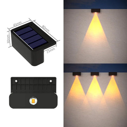 LED Solar Wall Lamp Outdoor Waterproof Up & Down Light for Garden Fence Decoration Ezkrea