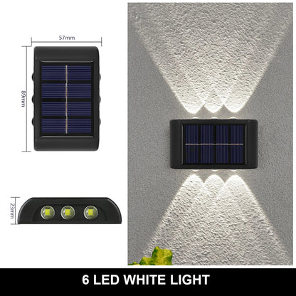 LED Solar Wall Lamp Outdoor Waterproof Up & Down Light for Garden Fence Decoration Ezkrea
