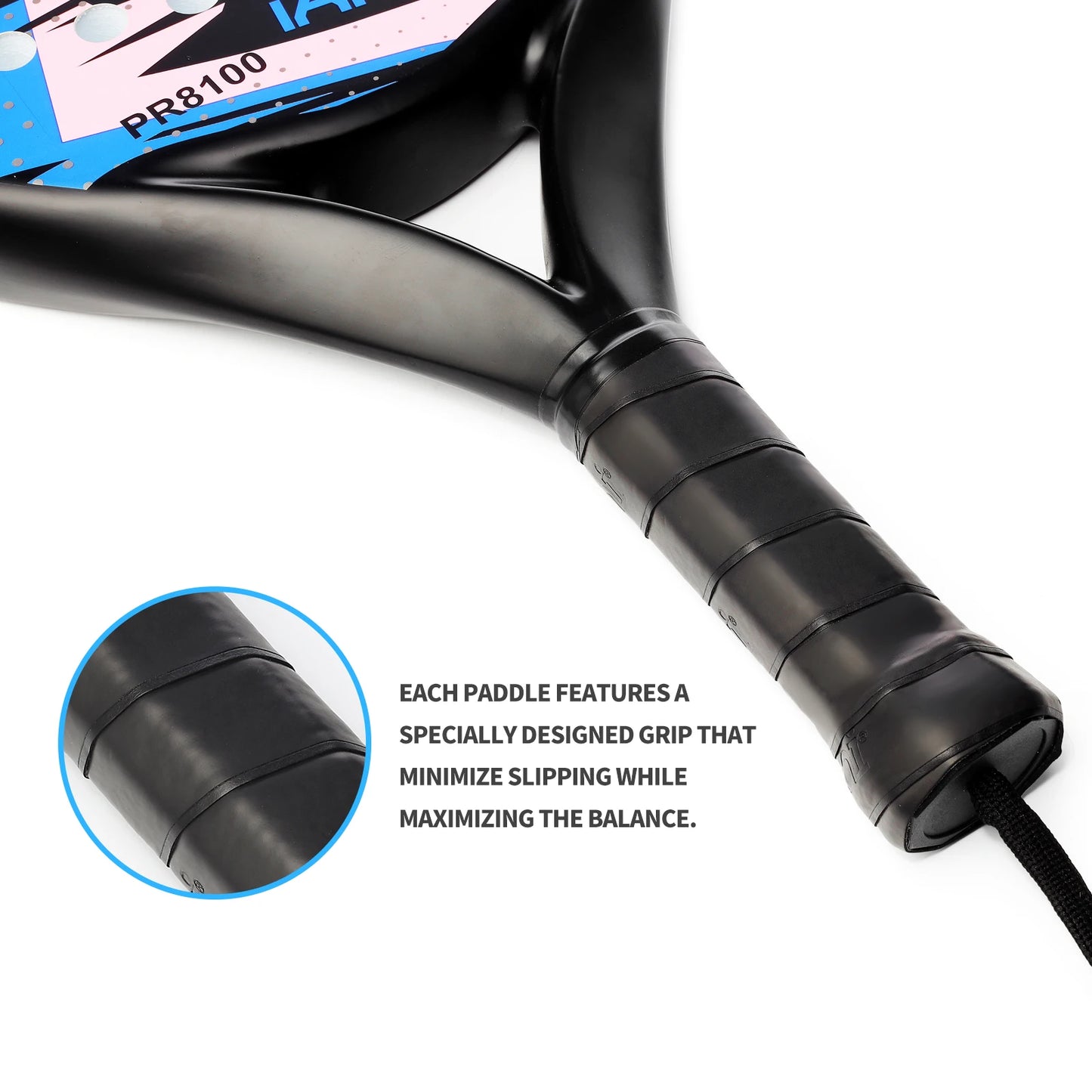 IANONI Padel Racket Carbon Fiber Surface with EVA Memory Flex Foam Core Padel Tennis Racquets Lightweight Ezkrea