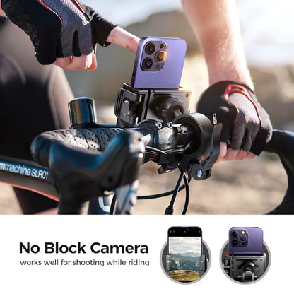 Joyroom Universal Motorcycle Phone Holder Half Enclosure Design Bike Bicycle Phone Mount Quick Lock For iPhone 4.7"-7" Phones Ezkrea