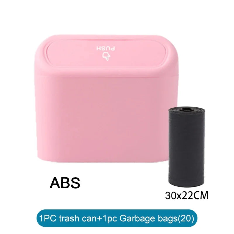 Trash Can for Car with Lid – Leak-Proof Mini Bin with 60/300 Bags | Compact Car Garbage Holder & Organizer Accessory Ezkrea