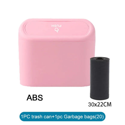 Trash Can for Car with Lid – Leak-Proof Mini Bin with 60/300 Bags | Compact Car Garbage Holder & Organizer Accessory Ezkrea