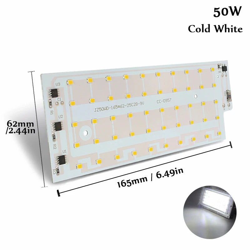 50W SMD 2835 LED Chip Floodlight – 220V Smart IC, Long Lifespan, Waterproof DIY Spotlight for Outdoor Lighting & Lamp Repair Projects Ezkrea