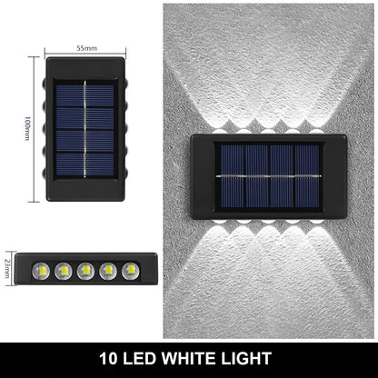 LED Solar Wall Lamp Outdoor Waterproof Up & Down Light for Garden Fence Decoration Ezkrea
