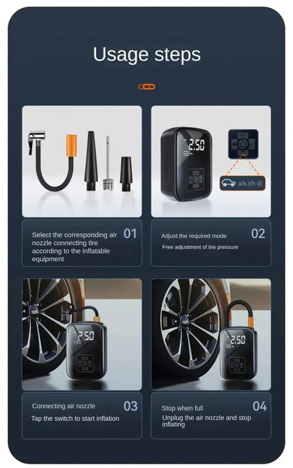 Best Electric Air Pump for Car – Digital Tyre Inflator with Auto Stop, LED Light & Accurate Air Pressure for Car Tires EZKrea.com