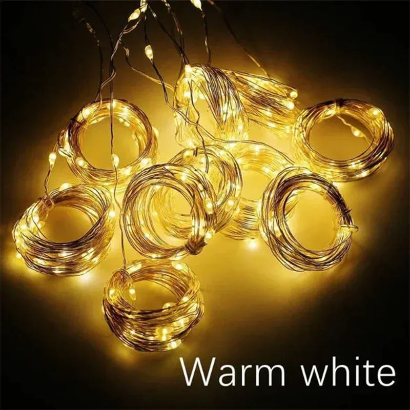 3M LED Curtain String Lights Fairy Decoration USB Holiday Garland Lamp 8 Mode For Home Garden Christmas Party New Year Wedding Ezkrea