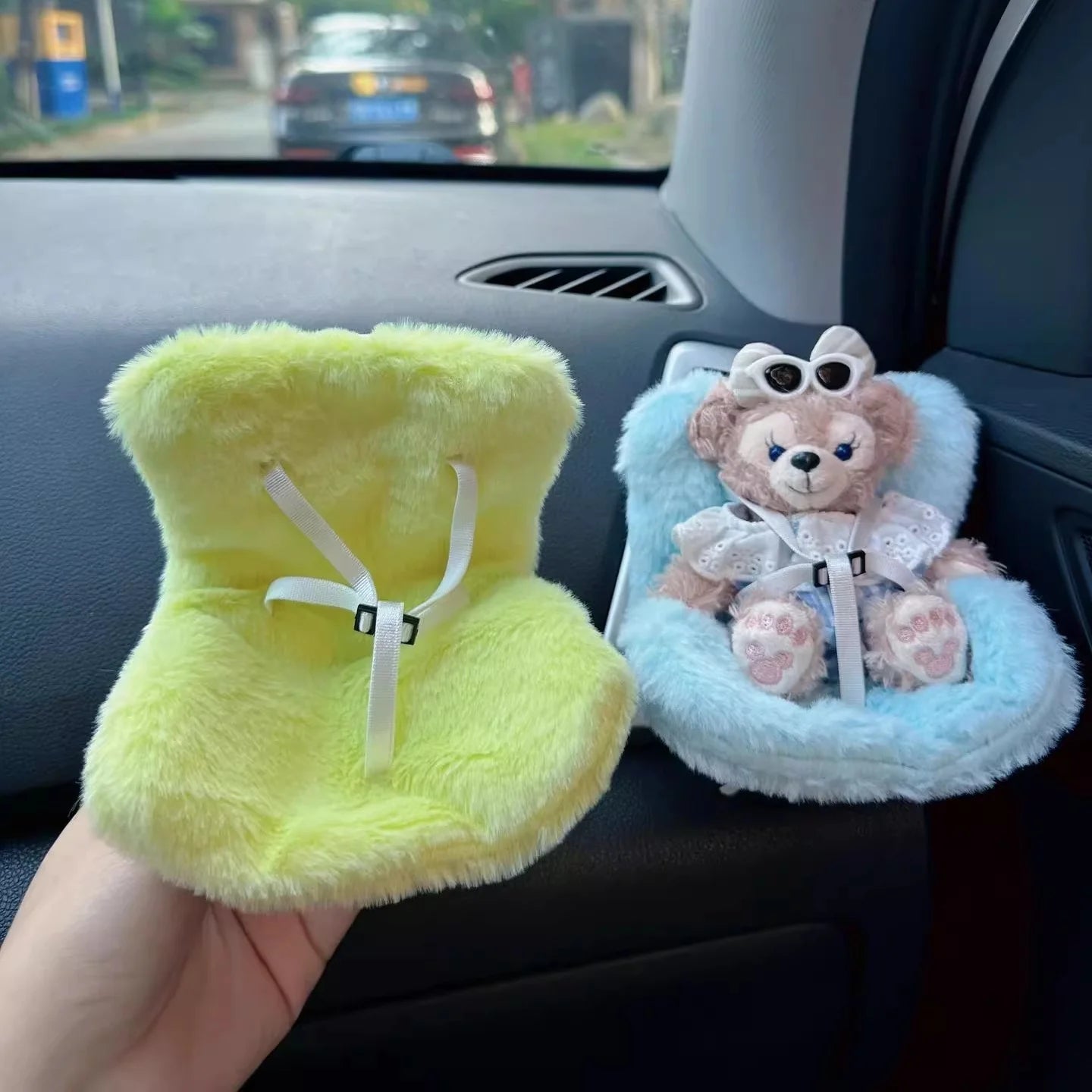 Labubu Car Safety Seat For 15-17cm Mini Plush Idol Doll Air Outlet Aromatherapy Car Ornament Gifts Car Interior Decoration Ezkrea