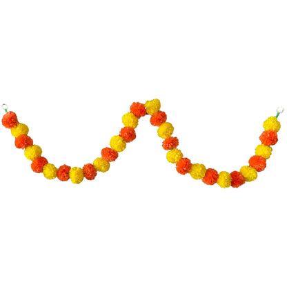 Marigold Flower Garland with зo Flowers, Artificial Flowers for Diwali Home DIY Wreath Garland Craft Decor Wedding Party Ezkrea